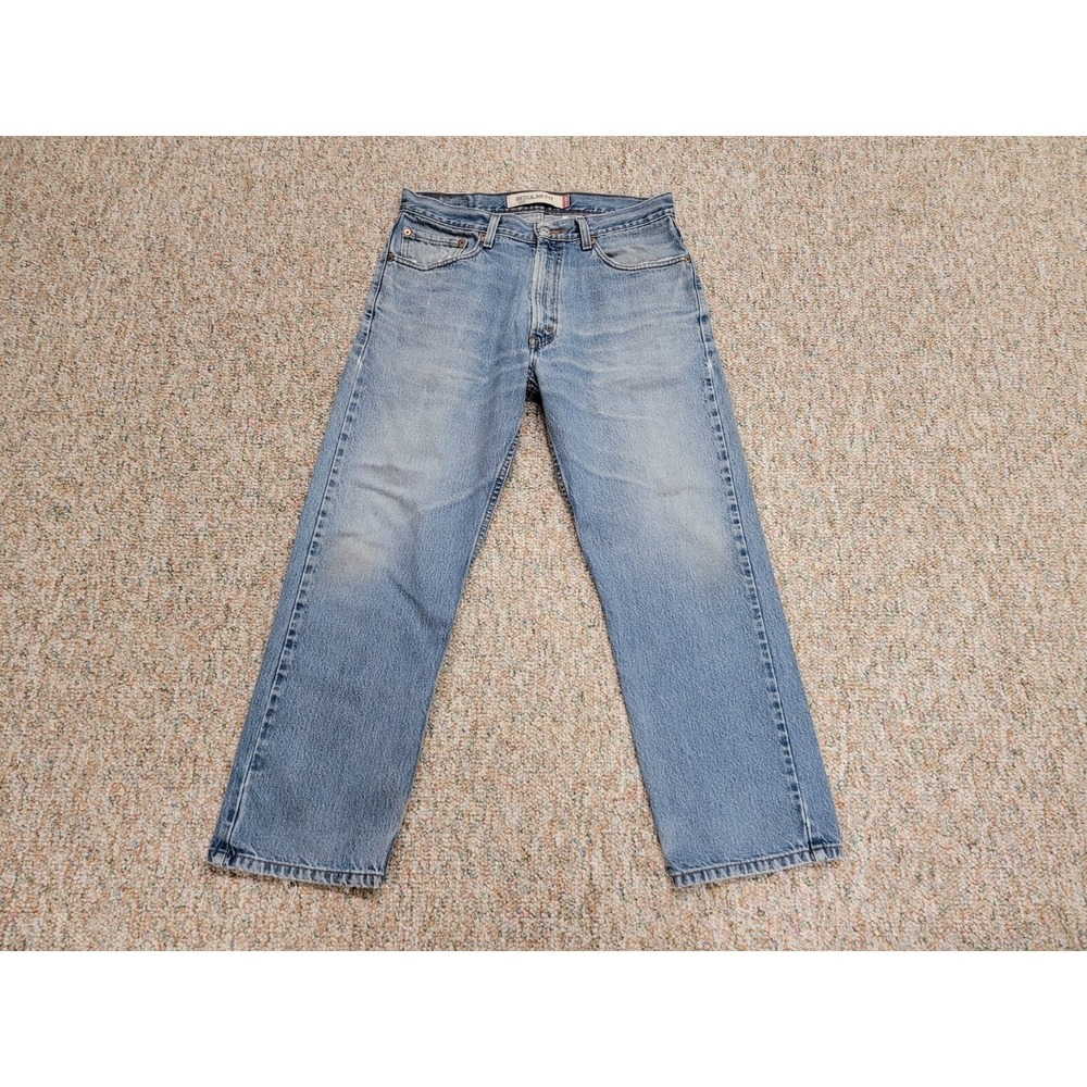 Levi's 505 Jeans Men 34x29 Blue Light Wash Regular Fit Straight Denim Fits 32x29